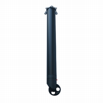 Tafelpoot zwart Ø 60mm zwenkwiel en rem - 75cm - ZM126