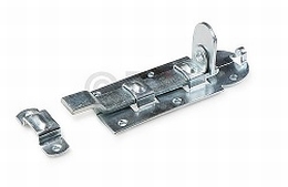 Hangslotrolschuif - met bocht - 180x80mm - staal - verzinkt