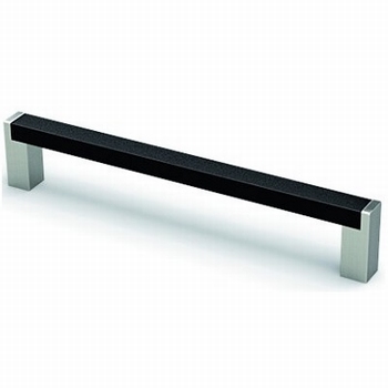 Greep Bermeo- Edelstaal finish geborsteld mat zwart- L 141mm