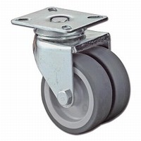 Dubbelwiel 80kg - kunststof loopvlak rubber