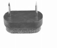 Glijnagel met vilt - 40x25x10mm grijs