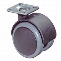 Parket dubbelwiel 25kg - incl. schroefplaat, wiel kunststof