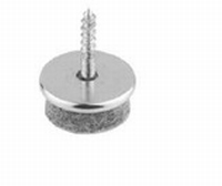 Parketglijder met schroef 20x10mm - grijs/staal vernikkeld