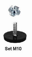 Stelvoet voor beukenpoot 60x60mm - M10x50