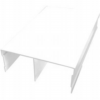 Bovenrail aluminium wit - 420cm - RAL9010