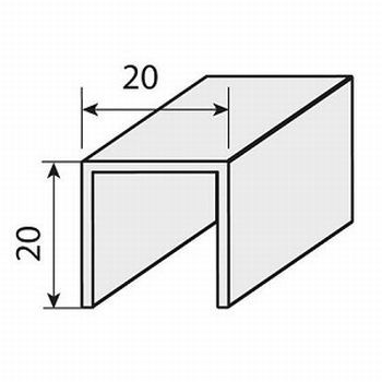 Rail voor schuine deuren - 145cm - aluminium - J6