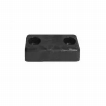 Meubelglijder zwart met boring - 65x25x5mm