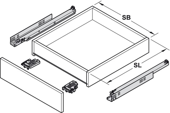 Blum Tandem inclusief softclosing 600mm - 50kg