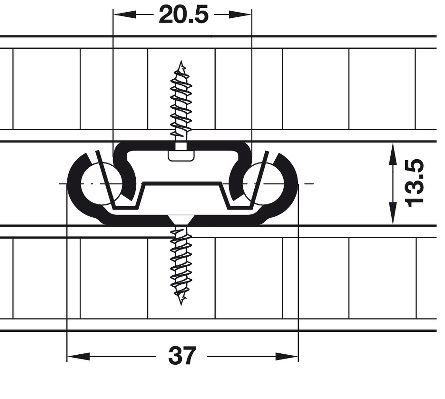 Bodemgeleider belastbaar tot 20kg - lengte 400mm