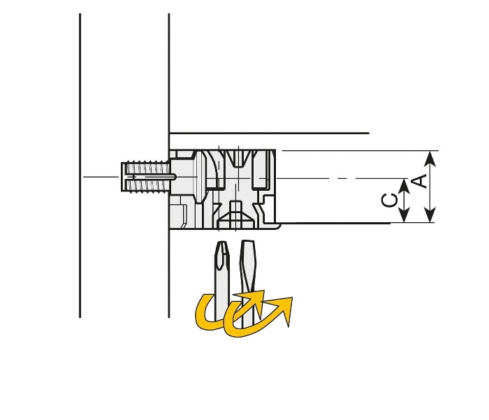 Clock 3 Ø20mm - excentrische verbinder - zamak - Ø20x8mm