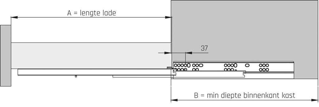 Eurogeleider 35 cm met softclosing en 3D verstelbaar/18