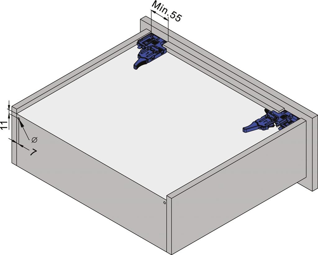 Eurogeleider 35 cm met softclosing en 3D verstelbaar/18