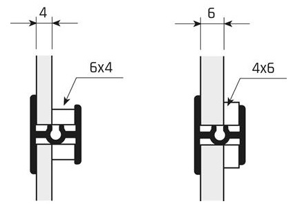 Glasprofiel transparant voor 4-6mm glaspanelen - 100cm - J6