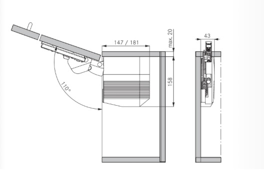 Grass klepdeurbeslag Kinvaro T-76 - incl.demping - 11kg