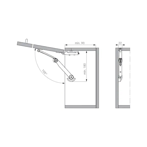Klepbeslag Kinvaro T-105 - rechts