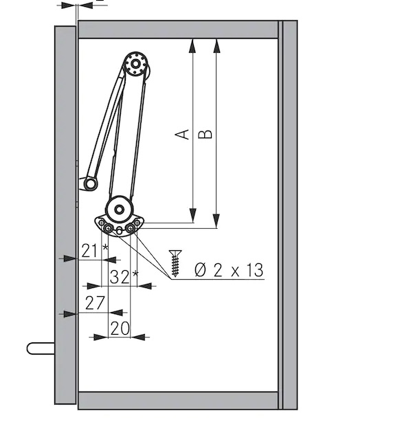Klepbeslag Kinvaro T-105 - rechts
