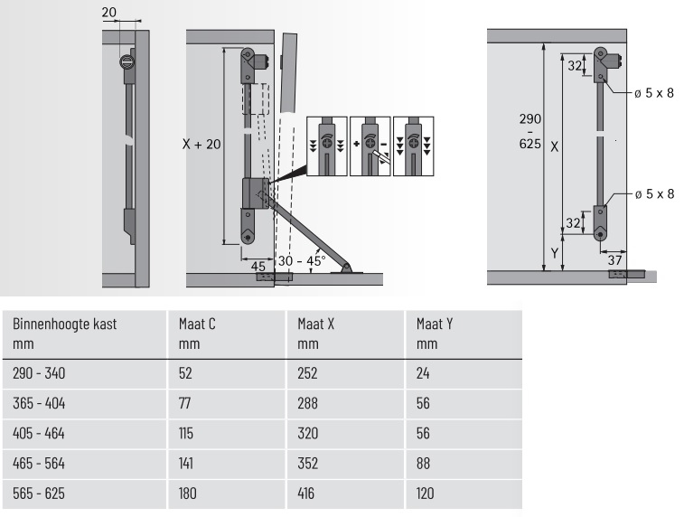 Meubelschaar met magneetsluiting - 275 - rechts