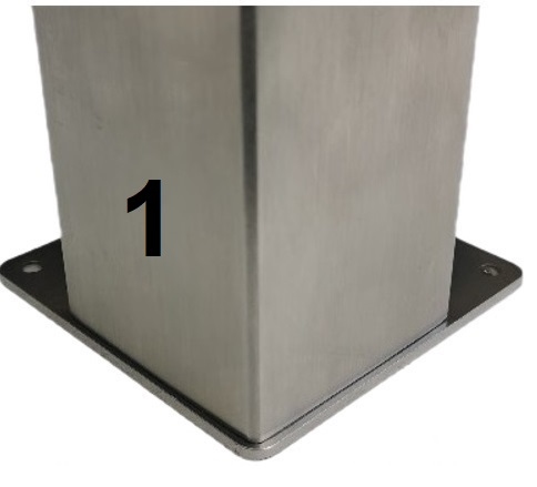 RVS tafelpoten en meubelpoten 60x60mm - hoogte 110cm