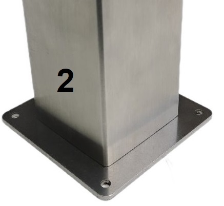 RVS tafelpoten en meubelpoten 60x60mm - hoogte 110cm