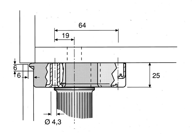 Stelpoten tbv keukenkasten - diameter 35mm - hoogte 125mm
