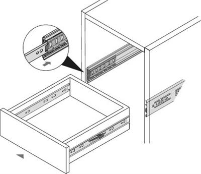 Zijwandmontage kogelgeleiders 45cm - standaard