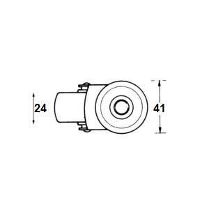 Zwenkwiel met draadstang 50kg - D60 - zonder rem